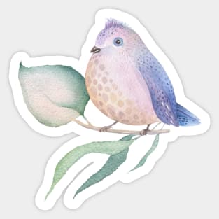 Cute Bird on Branch Sticker